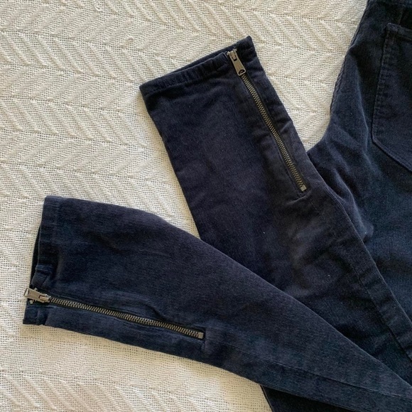 Lucky Brand Corduroy Mid Rise Skinny Pants Jeans Zipper on Bottom of Legs - Picture 4 of 7